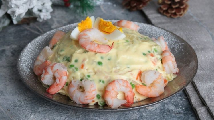 Russian Salad with Shrimp