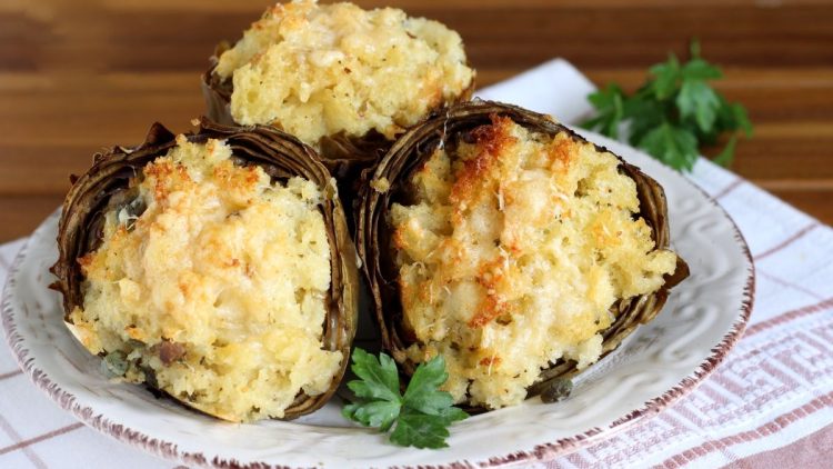 Gratinated Stuffed Artichokes