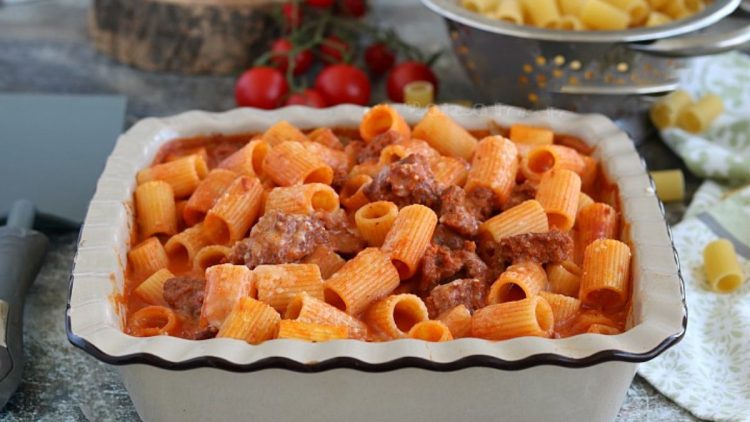Quick Baked Pasta with Sausage Sauce and Béchamel